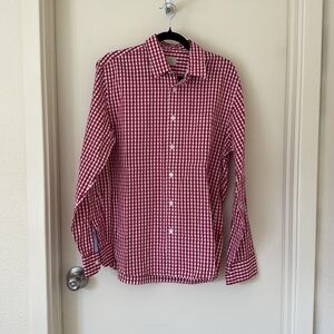 Jcrew men’s red gingham shirt
